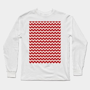 Pretty Simple Chevron Stripes Red and White Shadow Long Sleeve T-Shirt